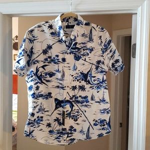 Ralph Lauren/Polo, Men Shirt ,XL, Whit/Blu